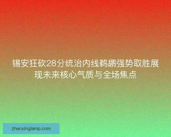 锡安狂砍28分统治内线鹈鹕强势取胜展现未来核心气质与全场焦点